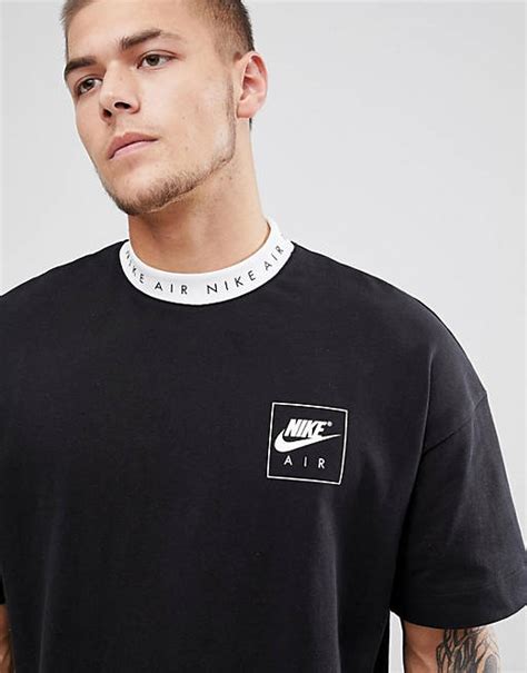 nike air t-shirt mit logo am kragen in schwarz weiß|Nike Factory Stores.